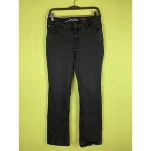 INC Denim Boot Leg Regular Fit Jean Womens Sz 4 Black Low Rise Stretch W30 L30